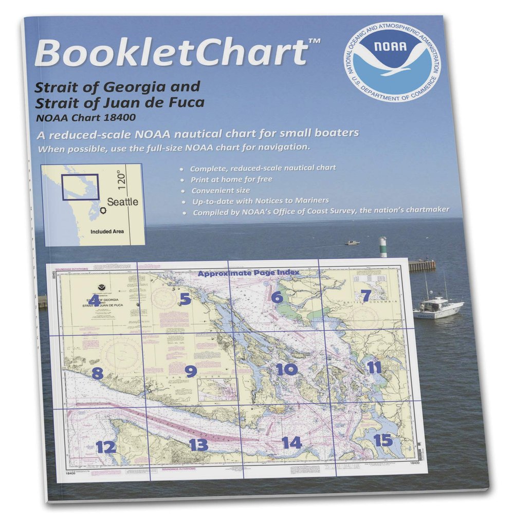 Paradise Cay Publications NOAA BookletChart 18400: Strait of Georgia and Strait of Juan de Fuca