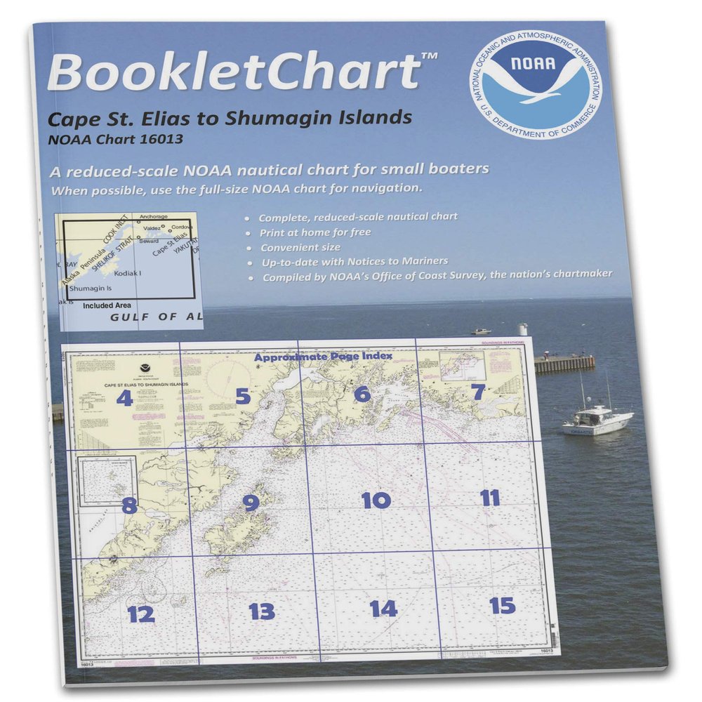 Paradise Cay Publications NOAA BookletChart 16013: Cape St. Elias to Shumagin Islands;Semidi Islands