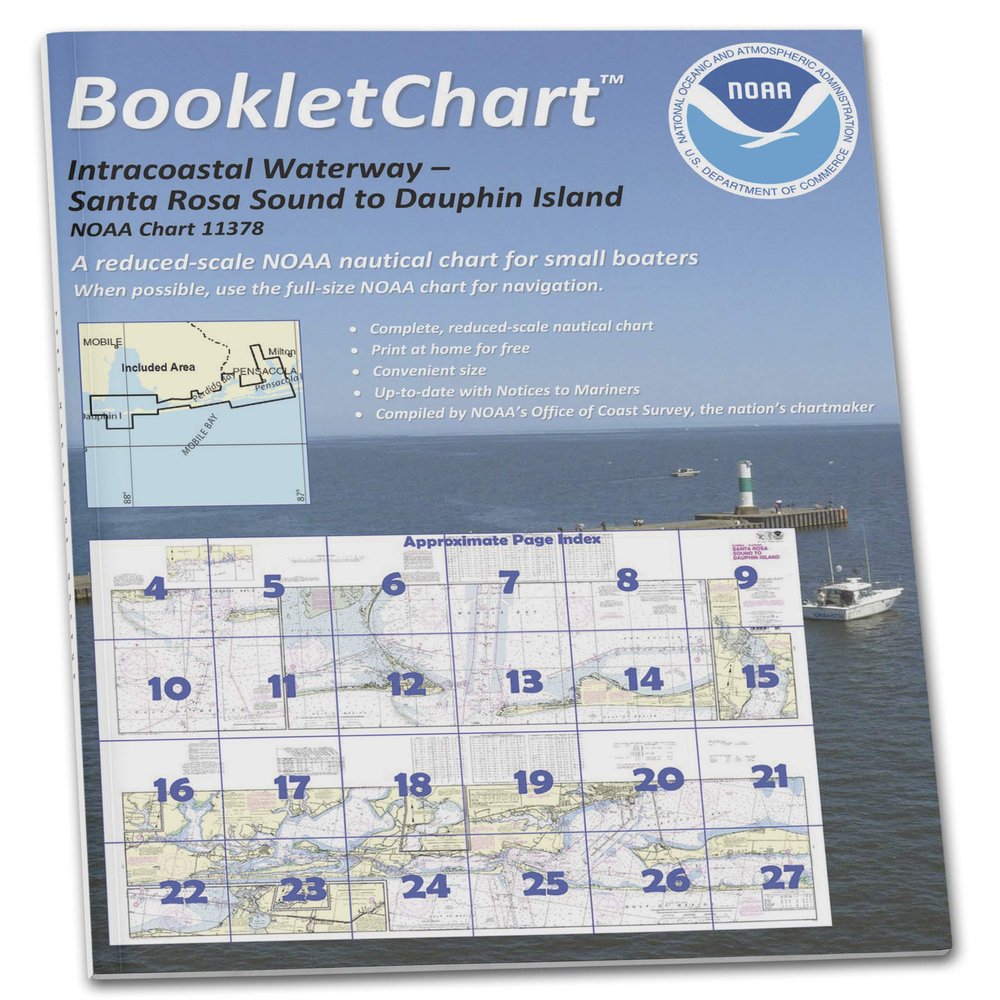 Paradise Cay Publications NOAA BookletChart 11378: Intracoastal Waterway Santa Rosa Sound to Dauphin Island