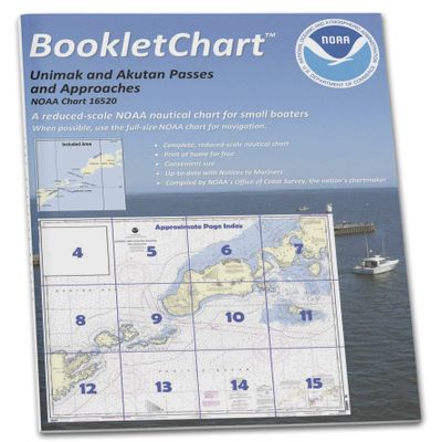Paradise Cay Publications NOAA BookletChart 16520: Unimak and Akutan Passes and approaches;Amak Island