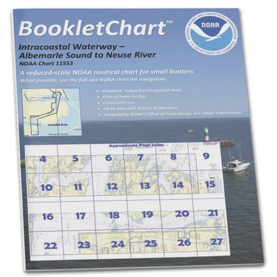 Paradise Cay Publications NOAA BookletChart 11553: Intracoastal Waterway Albermarle Sound to Neuse River;Alligator River.