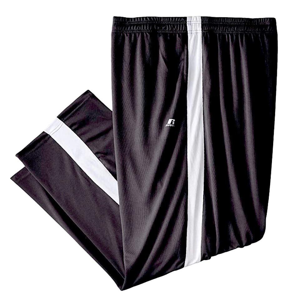 Russell Athletic Men's Big and Tall Dri-Power Pant, Black Stripe Large Tall