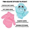 ABG Accessories Girls Critter Winter Hat and 2 Pair Gloves or Mittens (Toddler/Little Girls), Size Age 2-4, Owl Aqua-Pink Mittens view 3