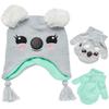 ABG Accessories Girls Critter Winter Hat and 2 Pair Gloves or Mittens (Toddler/Little Girls), Size Age 2-4, Koala Mittens view 1