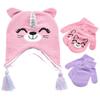 ABG Accessories Girls Critter Winter Hat and 2 Pair Gloves or Mittens (Toddler/Little Girls), Size Age 2-4, Caticorn Mittens view 1