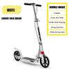 WRRAC-Trampolines Folding Kick Scooter 2 Big Wheels Ride on Adjustable Disc Brake Single Foot Scooter 4 Levels Adjustable Height Adult Teens for 14+ White view 2