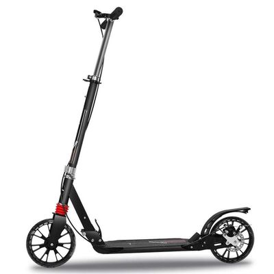 WRRAC-Trampolines Adult Big 230mm Wheel Scooter, Adult Kick Scooter with Foot Brake + Hand Brake Disc Brake + Foldable Handle - Instant Fold to Carry Out, Max Load 150kg