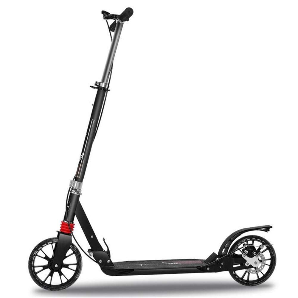 WRRAC-Trampolines Adult Big 230mm Wheel Scooter, Adult Kick Scooter with Foot Brake + Hand Brake Disc Brake + Foldable Handle - Instant Fold to Carry Out, Max Load 150kg