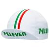 Positz 7-11 Retro Team Cycling Cap White with Italian Red/White/Green Vertical Stripes
