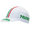 Positz 7-11 Retro Team Cycling Cap White with Italian Red/White/Green Vertical Stripes view 2
