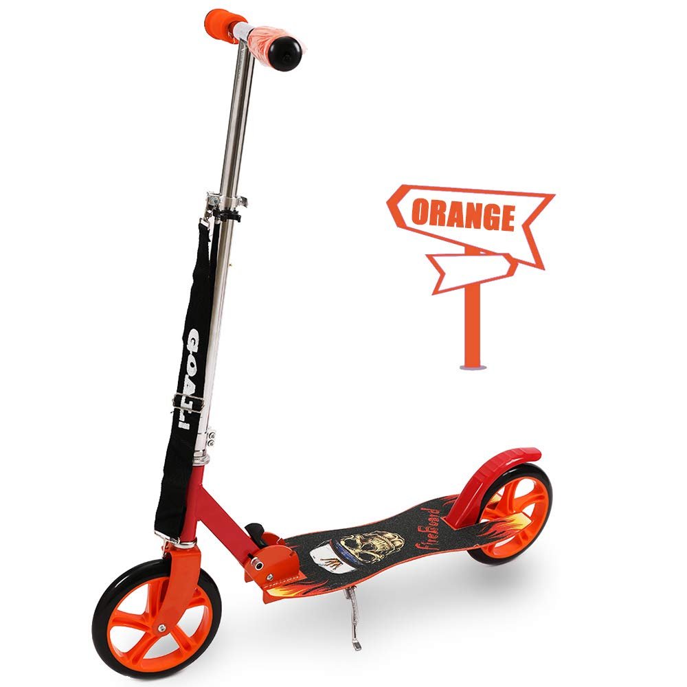WRRAC-Trampolines Scooter Foldable Kick Scooters for Teenagers & Adults, City Scooter Suspension Design Adjustable Handlebars Range from 95-105cm - Urban Scooter/Up to 220 Lbs, Big Wheels Scooter