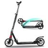 WRRAC-Trampolines Adult Teens Kick Scooter Foldable Height Adjustable Aluminum Ride Tool for 14+ with Rear Wheel & Hand Brake and Foot Brake Disc Brake, Shock Mitigation System - Black view 1