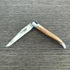 Laguiole en Aubrac Handmade Luxury Folding Pocket Knife, 3.5-in (9cm). Olive Wood Handle, Hand Forged Bee, Stainless Steel Matte Bolsters view 1