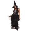 HPO Women's Black Evil Witch Dress Cosplay Costume | Dark Fantasy Outfit for Women, Gothic Halloween Dress - X-Large view 1