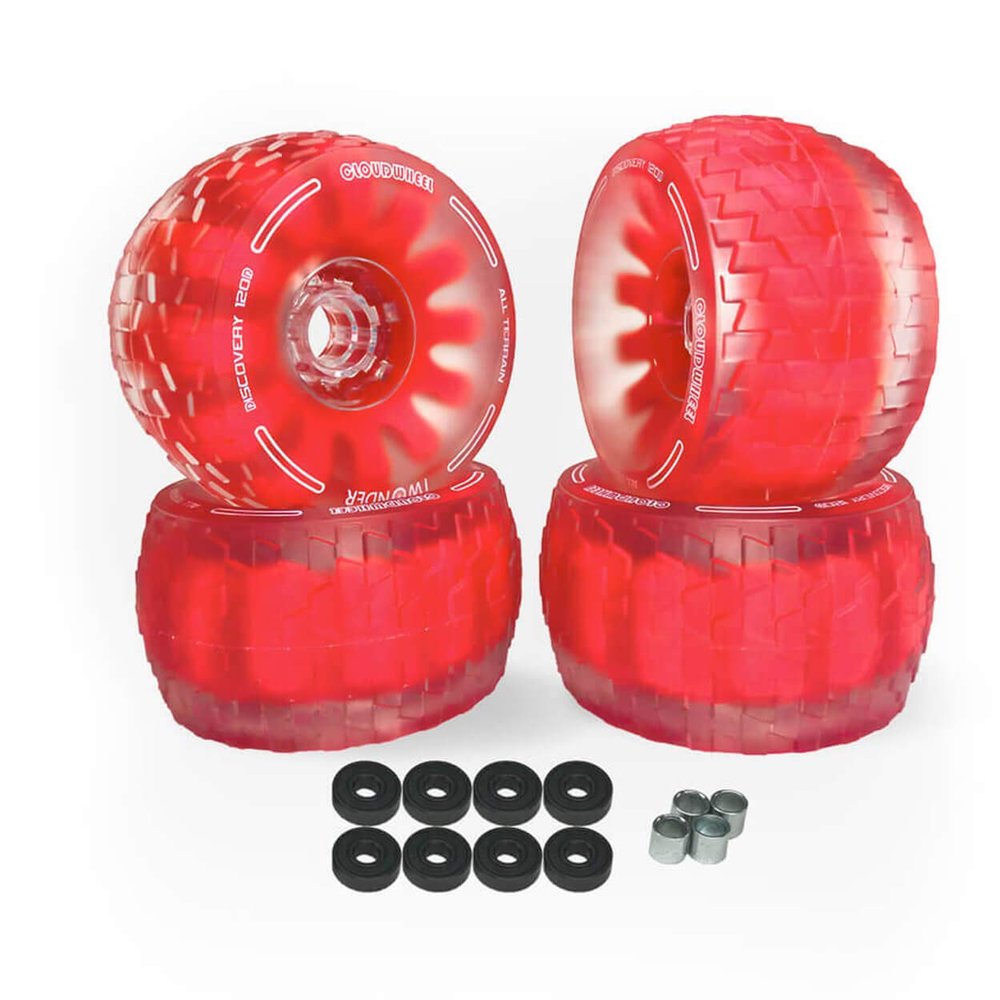 IWONDER Cloud Wheel 120mm Discovery Electric Skateboard Wheels Patented Damping Foam Core All Terrain Off Road Translucent Urethane Longboard WheelsNot Applicable to Hub Motor