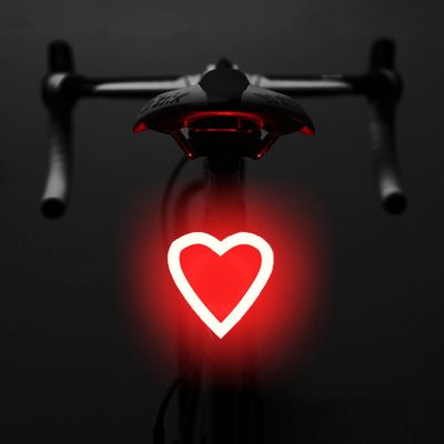 AaiLucky Rechargeable Bike Tail Light, LED Bicycle Rear Light for Night Riding, Bright Girls Heart Shape Bike Taillight, Cycling Warning Light for Adult Kids Women, 5 Lighting Mode