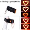 AaiLucky Rechargeable Bike Tail Light, LED Bicycle Rear Light for Night Riding, Bright Girls Heart Shape Bike Taillight, Cycling Warning Light for Adult Kids Women, 5 Lighting Mode view 3