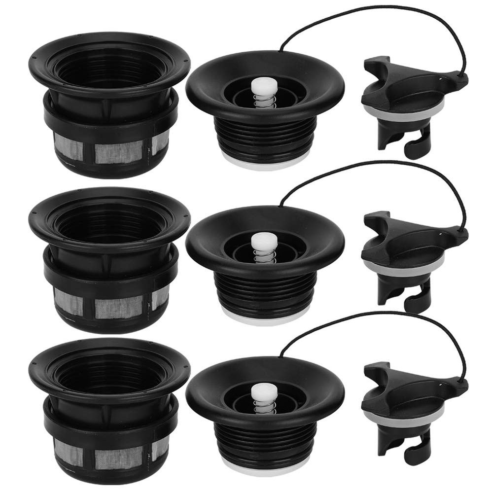 Alomejor Spiral air Valve,Easy Inflation Replacement Kit,Inflatable Boat Valve,PVC Filter Mesh for Kayaks Rafting Fishing Water Sports