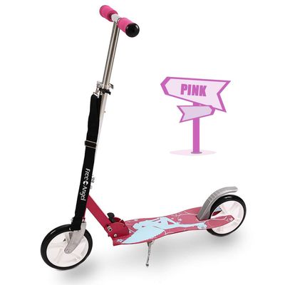 WRRAC-Trampolines XXL Wheel Kick Scooter 200 Mm - Pro is A City Scooter, with Double Suspension Foldable Scooter and Height-Adjustable for Adults and Children