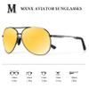 Aviator Sunglasses for Men Polarized Women UV Protection Lightweight Driving Fishing Sports Unisex glasses MX208 Gun Frame Yellow lens view 4