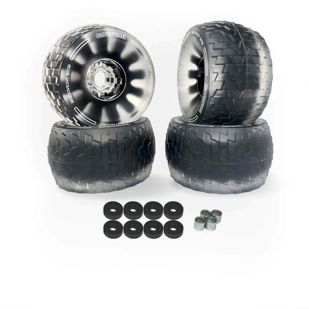 IWONDER Cloud Wheel 120mm Discovery Electric Skateboard Wheels Patented Damping Foam Core All Terrain Off Road Translucent Urethane Longboard WheelsNot Applicable to Hub Motor