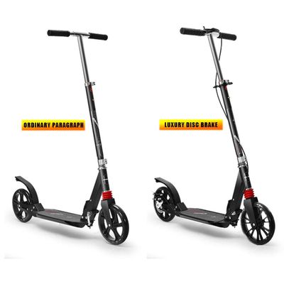WRRAC-Trampolines Deluxe Big Wheel Scooter, 1 Second Foldable Design, Disc Brake, Lightweight Construction, Double Suspension 4 Levels Adjustable Height for Beginner Teen Kids Girls Boys Adult