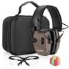 ZOHAN EM054 Electronic Ear Protection for Shooting Range with Sound Amplification Noise Reduction, Ear Muffs for Gun Range (Brown,Case) view 1
