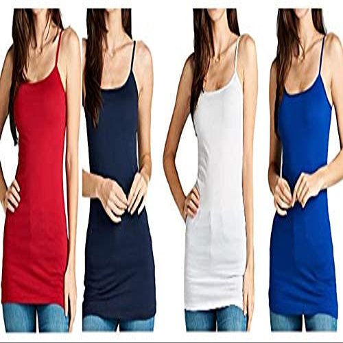 4 Pack Active Basic Women's Basic Tank Tops (Small, White, Red, Navy, Royal)