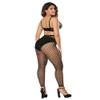 Abberrki Womens Sexy Fishnet Footless Tights High Waisted Net Footless Leggings (Footless # 5) view 2