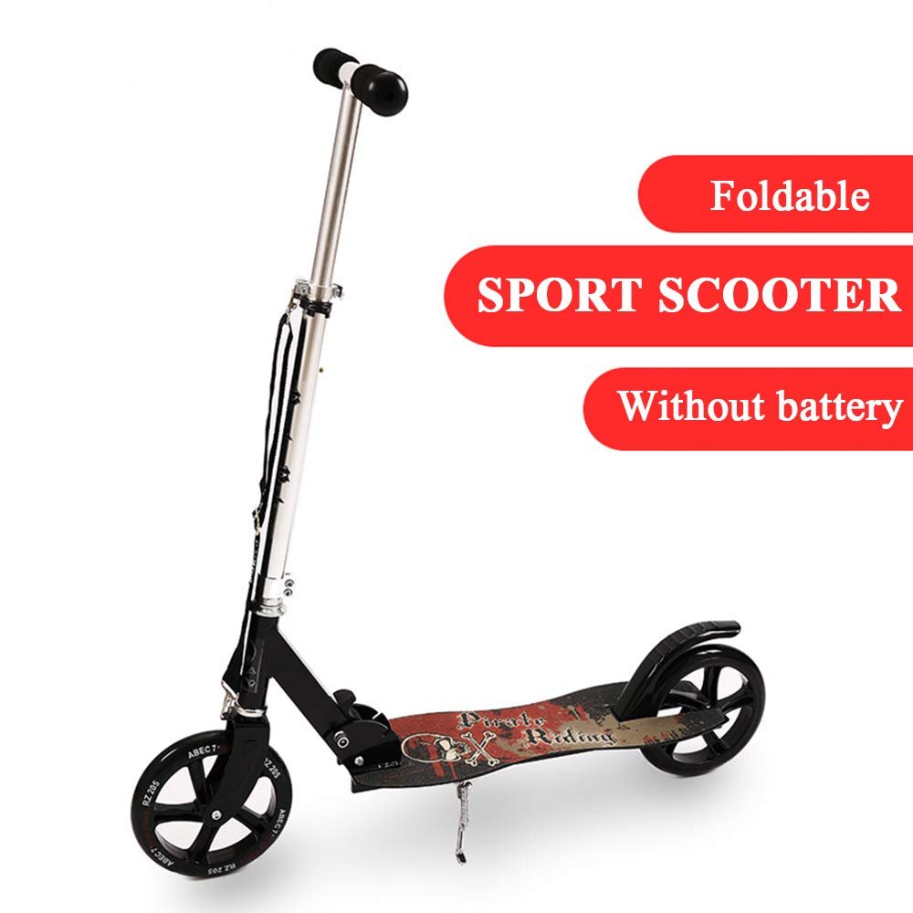 WRRAC-Trampolines High End Scooter - Tornado City Scooter with Brake and Suspension, Foldable and Height-Adjustable City Scooter, Kickscooter for Adults and Children