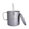 Boundless Voyage 1250ml Camping Titanium Hanging Pot with Lid and Collapsible Handle Outdoor Hiking Picnic Cup Mug Ultralight Portable Water Bottle Ti3042D view 1