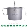 Boundless Voyage 1250ml Camping Titanium Hanging Pot with Lid and Collapsible Handle Outdoor Hiking Picnic Cup Mug Ultralight Portable Water Bottle Ti3042D view 3