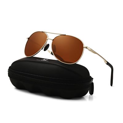 Aviator Sunglasses for Men Polarized Women UV Protection Lightweight Driving Fishing Sports Unisex glasses MX208 Gold Frame Brown Lens