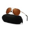 Aviator Sunglasses for Men Polarized Women UV Protection Lightweight Driving Fishing Sports Unisex glasses MX208 Gold Frame Brown Lens view 1