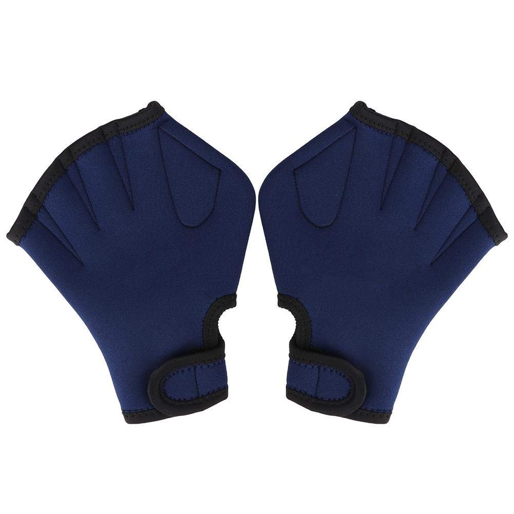 Tbest Swim Gloves, Adults Children Man Woman Diving Swimming Webbed Gloves with Webbed Fingers for Snorkeling Surfing(Dark Blue) Swimming Supplies