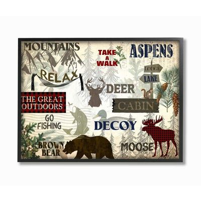 Stupell Industries Mountain Activities Forest Animals Camping Hunting Phrases