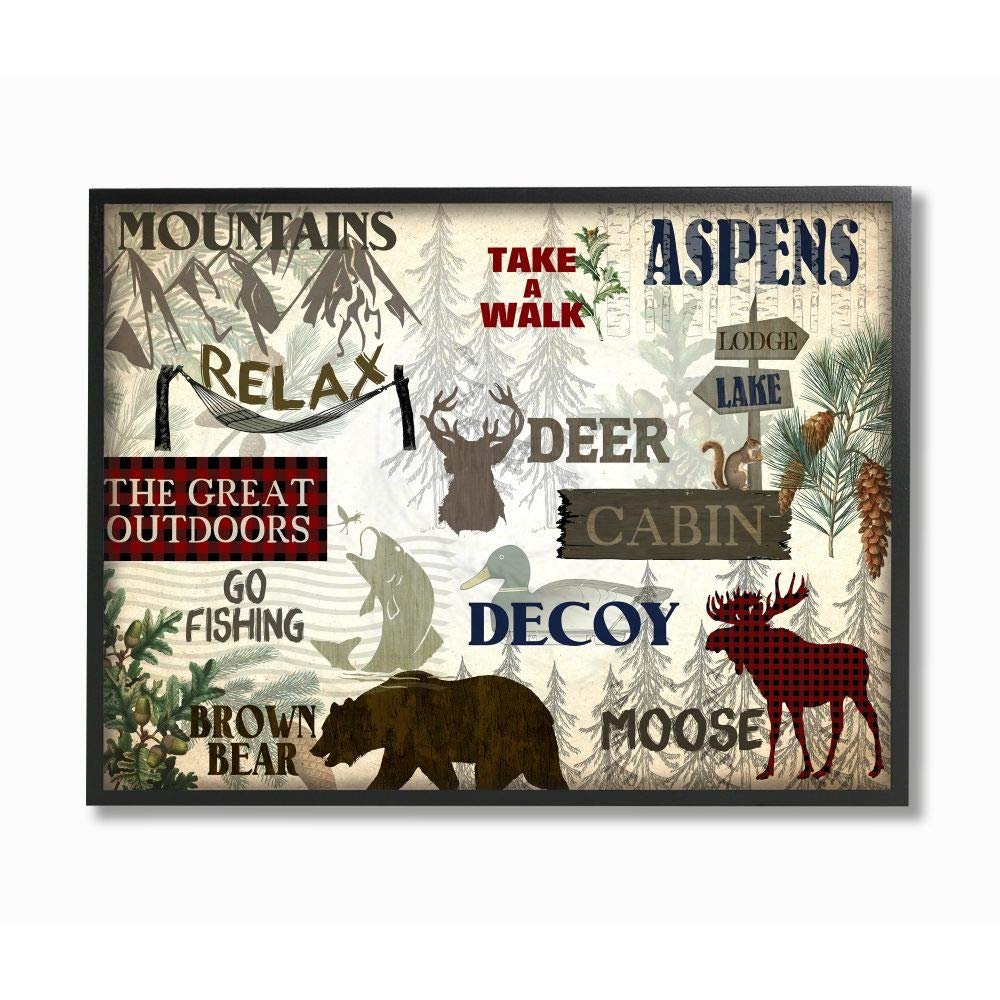 Stupell Industries Mountain Activities Forest Animals Camping Hunting Phrases