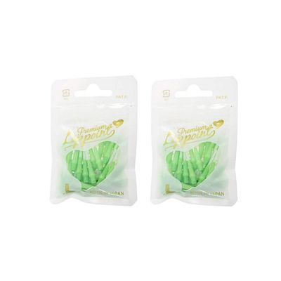 LSTYLE Premium Lippoint  2-Tone Green  60 Count  Regular Length  Soft Tip Points  2BA Thread