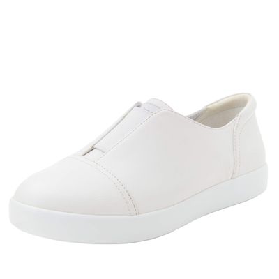 Alegria Women's "Posy" Comfort Athleisure Shoe-White Nappa-42 (11.5-12 US)