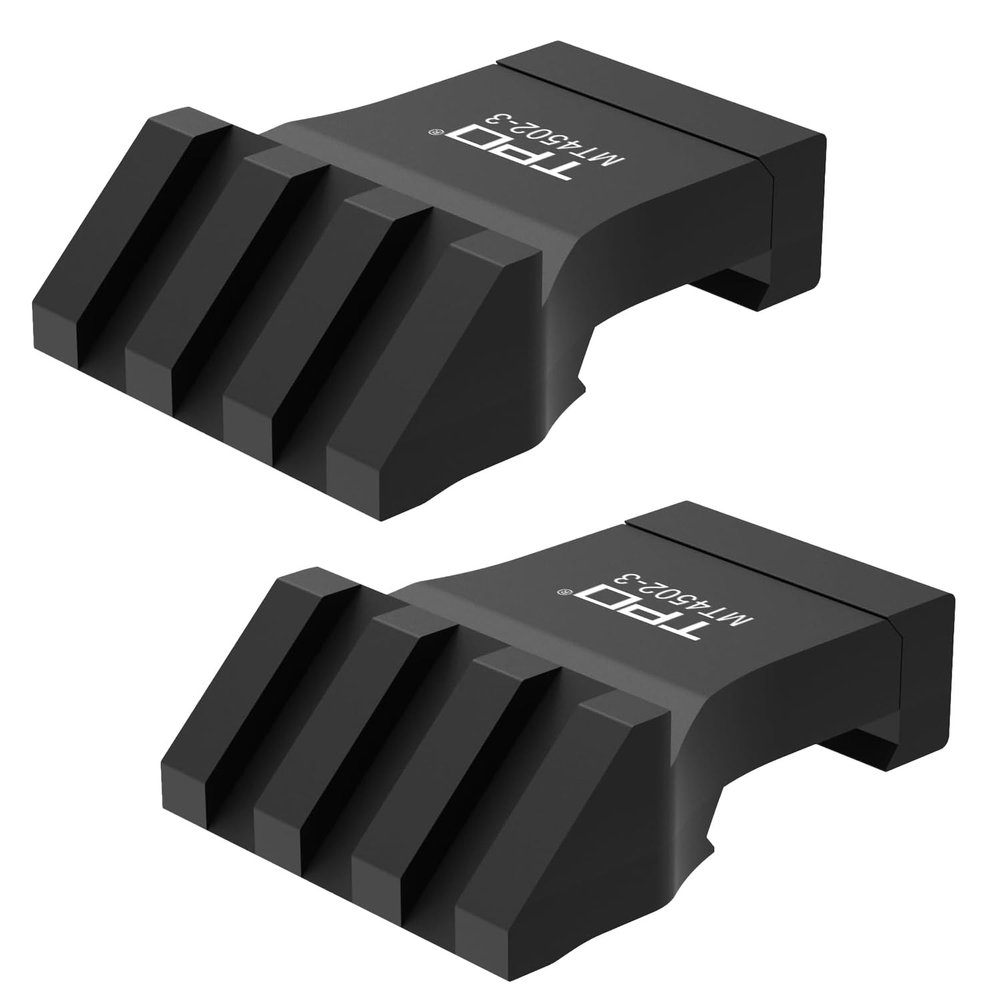 TPO 45 Degree Offset Mount Low Profile Picatinny Offset Mount for Flashlight Laser Sights Optics (3 SLOT-2PCS-BLACK) MT4502-3