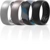 ThunderFit Men's Patterned Silicone Rings, 8mm Wide 2.2mm Thick Rubber Bands,Variety Multipack 1,4,7 view 1