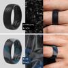 ThunderFit Men's Patterned Silicone Rings, 8mm Wide 2.2mm Thick Rubber Bands,Variety Multipack 1,4,7 view 4