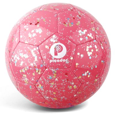 Picador Size 3 Soccer Ball Glitter Pink Soccer Balls for Kids Ages 3-6 6-8 8-10 Boys Girls Sports Training & Outdoor Play with Pump Gift