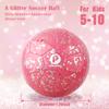 Picador Size 3 Soccer Ball Glitter Pink Soccer Balls for Kids Ages 3-6 6-8 8-10 Boys Girls Sports Training & Outdoor Play with Pump Gift view 2