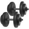 BalanceFrom 40 Pounds Vinyl Coated Dumbbell Set for Home Gym, Black  Cement Weight Plates with 14-Inch Contoured Handles and Collar Locks for Adjustable Strength Training Workouts view 1