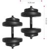 BalanceFrom 40 Pounds Vinyl Coated Dumbbell Set for Home Gym, Black  Cement Weight Plates with 14-Inch Contoured Handles and Collar Locks for Adjustable Strength Training Workouts view 2