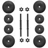 BalanceFrom 40 Pounds Vinyl Coated Dumbbell Set for Home Gym, Black  Cement Weight Plates with 14-Inch Contoured Handles and Collar Locks for Adjustable Strength Training Workouts view 3