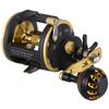 Sougayilang Trolling Reel Saltwater Level Wind Reels, Drag Reels Boat Fishing Ocean Fishing for Sea Bass Grouper Salmon-SHA40-Golden view 2