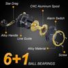 Sougayilang Trolling Reel Saltwater Level Wind Reels, Drag Reels Boat Fishing Ocean Fishing for Sea Bass Grouper Salmon-SHA40-Golden view 3