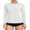 KINGFEN Women UPF 50+ Sun Protection Clothing Cozy Pastel Pullover Loose Long Sleeve Workout Tops for Women Uv Protection Outdoor Activities Shirt Running Shirts Women White Medium view 1